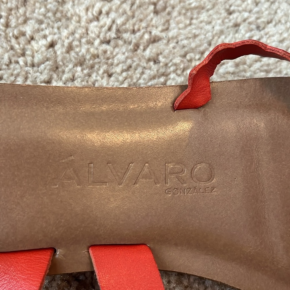 Red Heart Leather Sandals - Made in Italy Sandals US 10 - EU 40 - Picture 3 of 7